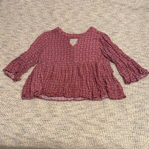 Women's Boho Red Blouse